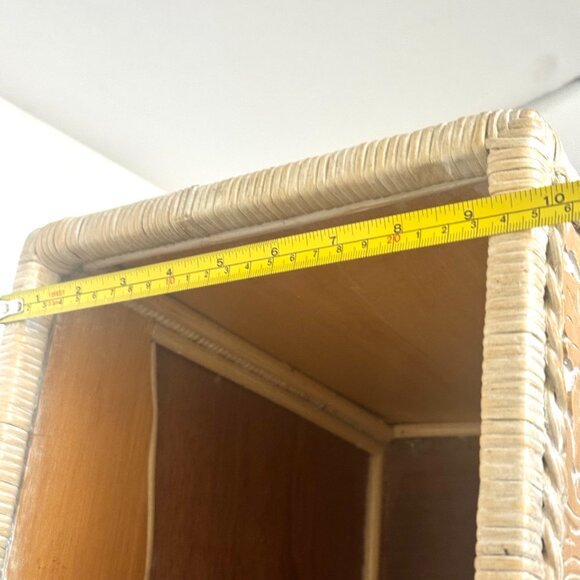 Pier 1 Rattan Waste Basket 11.5" White Wash Jamaica Collection Wicker Trash Can - Picture 16 of 16